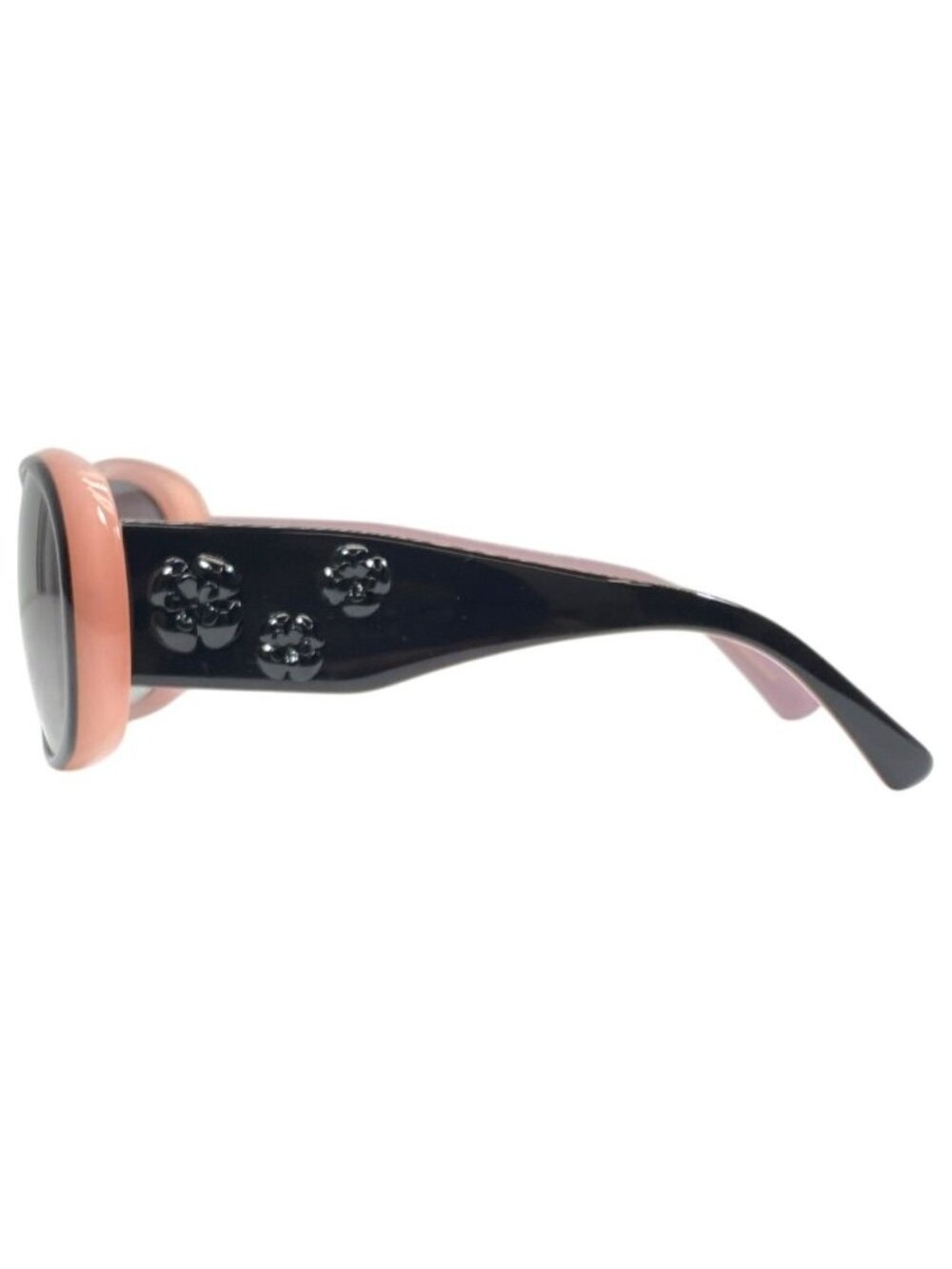 Chanel Camellia Sunglasses Eyewear CC Logo Acetate Colored Lenses Black Pink - Picture 2 of 9